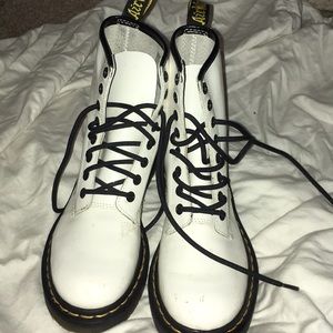 Dr. Martens white boots size 6